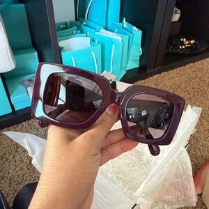 CHANEL Oversized Square Sunglasses in Deep Plum
